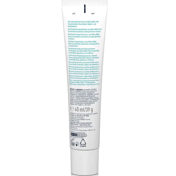 CeraVe Blemish Control Gel Ενυδατικό Τζελ Προσώπου για Δέρμα με Ατέλειες & Ακμή 40ml