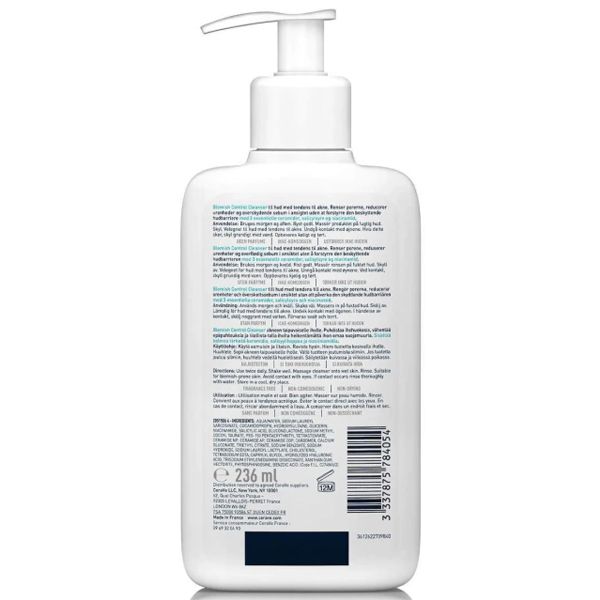 CeraVe Blemish Control Cleanser Τζελ Καθαρισμού Προσώπου με Ατέλειες 236ml