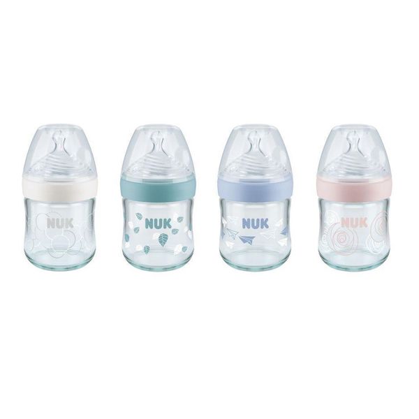 Nuk Nature Sense Glass Bottle with Silicone Small Teat 0-6m 120ml