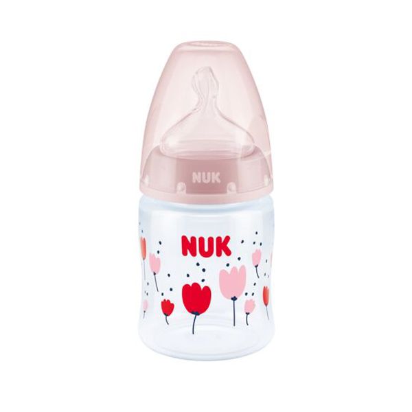 Nuk First Choice+ Πλαστικό Μπιμπερό με Θηλή Σιλικόνης & Δείκτη Ελεγχου Θερμοκρασίας 0-6m 150ml (Διάφορα Χρώματα & Σχέδια) 1τμχ