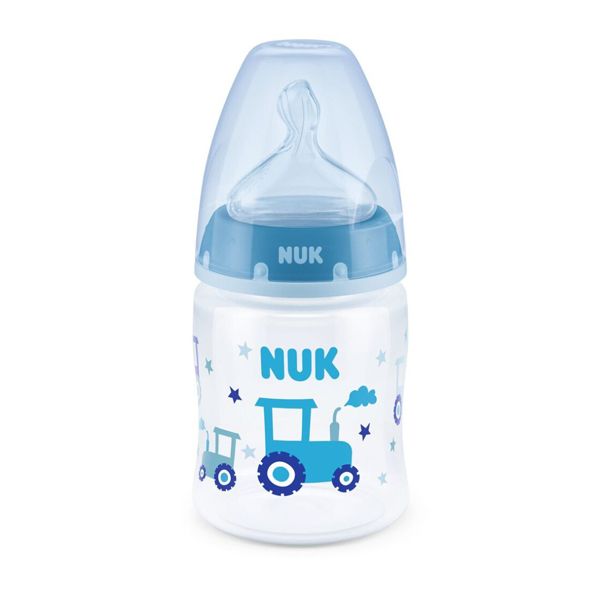 Nuk First Choice+ Πλαστικό Μπιμπερό με Θηλή Σιλικόνης & Δείκτη Ελεγχου Θερμοκρασίας 0-6m 150ml (Διάφορα Χρώματα & Σχέδια) 1τμχ
