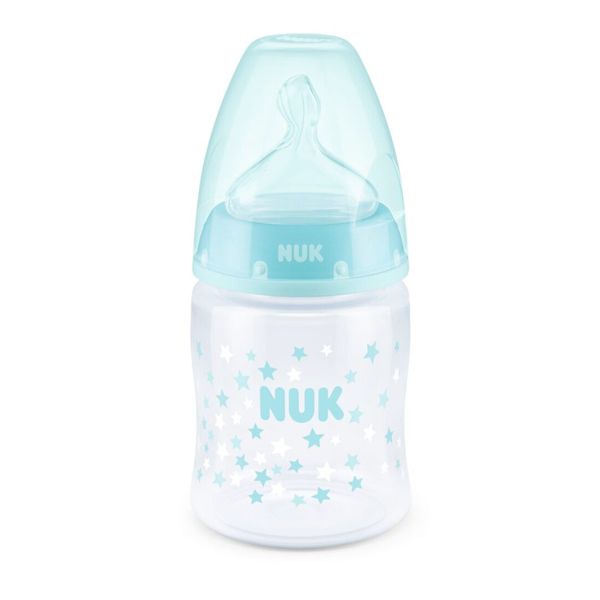 Nuk First Choice+ Πλαστικό Μπιμπερό με Θηλή Σιλικόνης & Δείκτη Ελεγχου Θερμοκρασίας 0-6m 150ml (Διάφορα Χρώματα & Σχέδια) 1τμχ