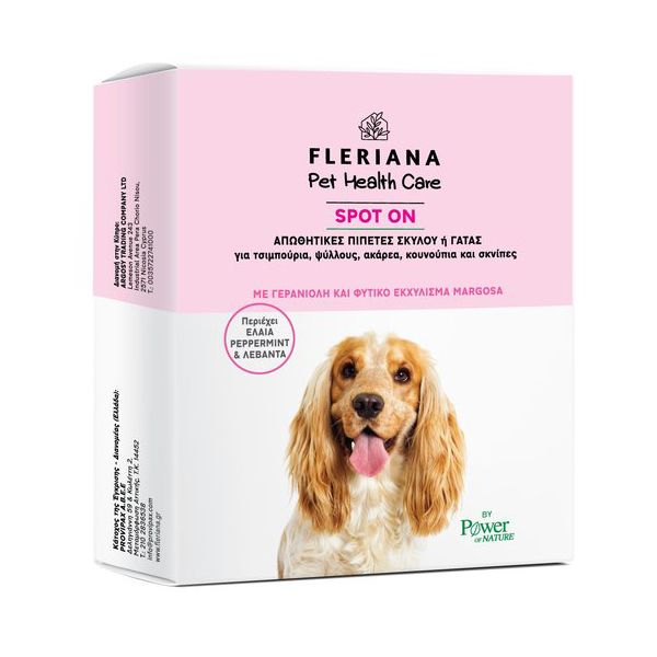 Power Health Fleriana Pet Health Care Spot On Απωθητικές Πιπέτες για Σκύλους & Γάτες 3x5ml