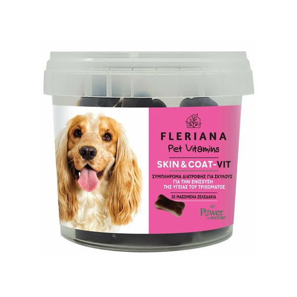 Power Health Fleriana Pet Vitamins Skin & Coat-Vit Συμπλήρωμα Διατροφής για Σκύλους για την Ενίσχυση της Υγείας του Τριχώματος 20 μασώμενα ζελεδάκια