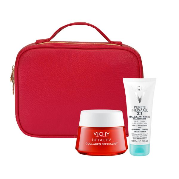 Vichy Set με Liftactiv Collagen Specialist Κρέμα Προσώπου για Επανόρθωση Βαθιών & Κάθετων Ρυτίδων 50ml & Δώρο Purete Thermale 3 σε 1 100ml & Πρακτικό Νεσεσέρ