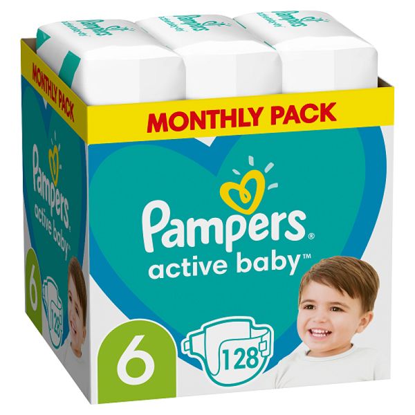 Pampers Active Baby Maxi Pack No6 13-18kg 128 τμχ