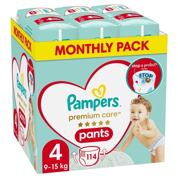 Pampers Premium Care Pants Monthly Pack No4 9-15kg 114pcs