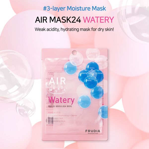 Frudia Air Mask 24 Watery Ελαφριά Υφασμάτινη Μάσκα Προσώπου για Ενυδάτωση σε 3 Επίπεδα με Υαλουρονικό Οξύ 25ml