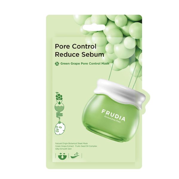 Frudia Green Grape Control Reduce Sebum Υφασμάτινη Μάσκα Προσώπου για Εξισορρόπιση της Λιπαρότητας & Σύσφιγξη των Πόρων 20ml