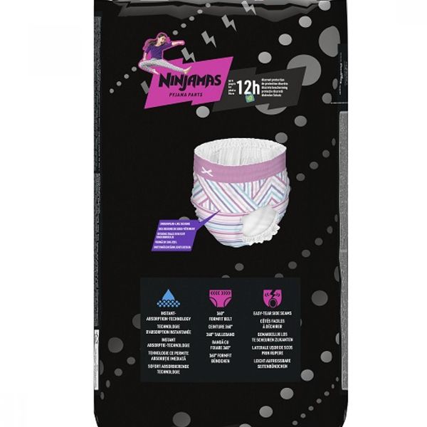 Pampers Ninjamas Girl Pyjama Pants Monthly Pack Πάνες Βρακάκι Νυκτός για Κορίτσια 8-12 ετών 27-43kg 54τμχ