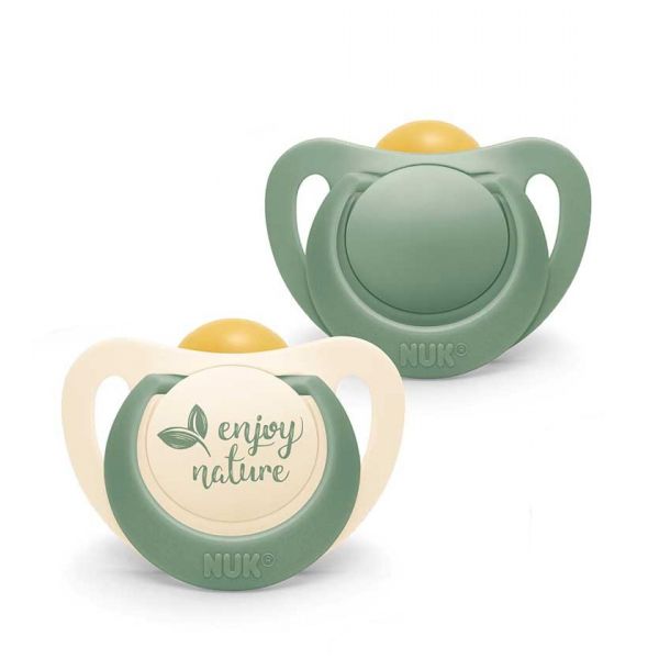 Nuk for Nature Πιπίλα από Φυσικό Καουτσούκ 18-36m (Διάφορα Χρώματα & Σχέδια) 2τμχ