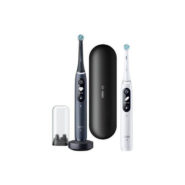 Oral-B iO Series 7 Duo Set με Black + White Hλεκτρικές Επαναφορτιζόμενες Οδοντόβουρτσες