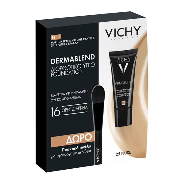 Vichy Dermablend 3D Correction Make-up Oil-free SPF25 25 Nude 30 ml with Gift