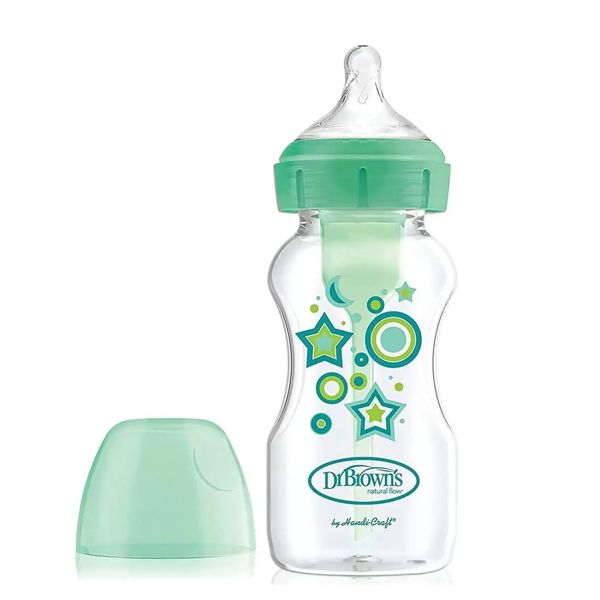 Dr. Brown's Options+ Anti-Colic Wide Neck Baby Bottle 0m+ Green 270ml 1pc
