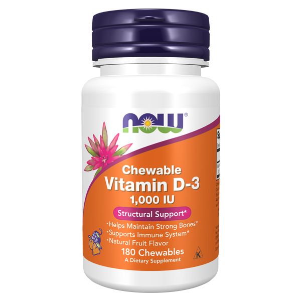 Now Vitamin D-3 Chewable 1000IU 180 μασώμενες κάψουλες