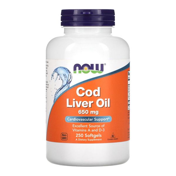 Now Cod Liver Oil 650 mg 250 softgels