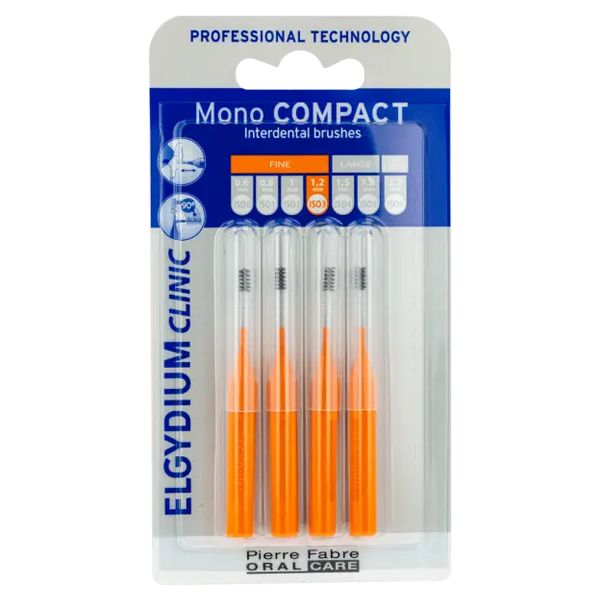 Elgydium Clinic Mono Compact Πορτοκαλί (0.6) Μεσοδόντια Βουρτσάκια 4τμχ