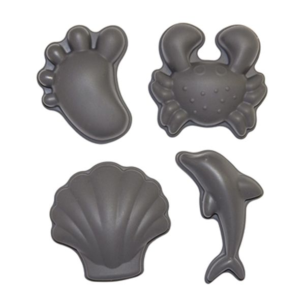 Scrunch Sand Moulds Footprint Set Anthracite Grey 4pcs