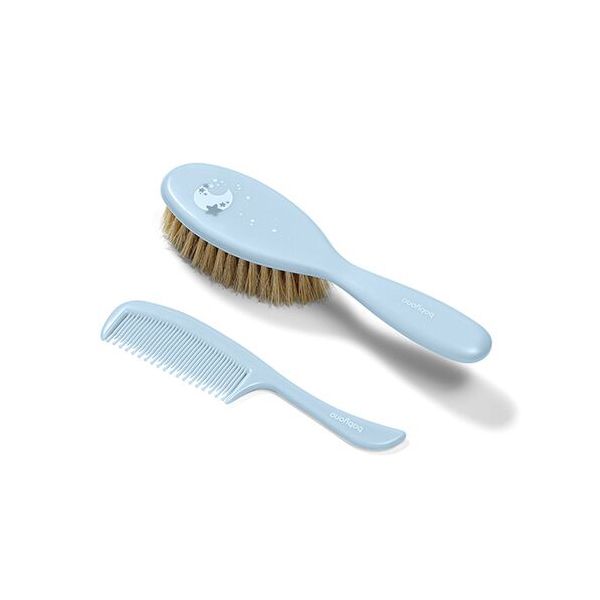 BabyOno Βρεφικό Set Μαλακή Βούρτσα & Χτένα με Στρογγυλεμένες Άκρες Μπλε 0m+ 2 τμχ