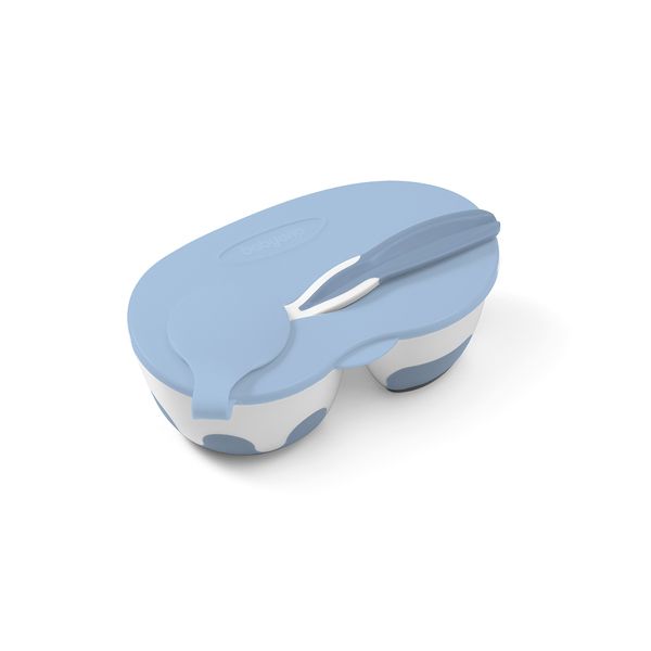 BabyOno Τwo-Chamber Bowl with Spoon Blue 6m+