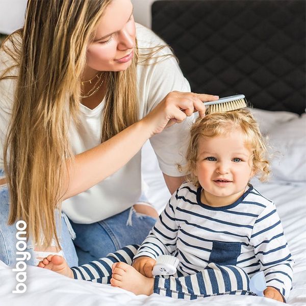 Babyono Take Care! Βρεφικό Set Μαλακή Βούρτσα & Χτένα με Στρογγυλεμένες Άκρες Μπλε 0m+ 2τμχ