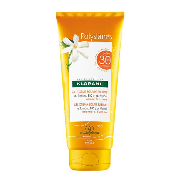 Klorane Polysianes Sublime Sun Cream-Gel Αντηλιακή Κρέμα-Τζελ Προσώπου-Σώματος Spf30 200 ml