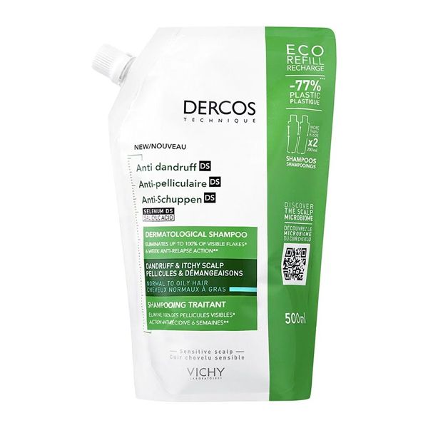 Vichy Dercos Anti-Dandruff Shampoo for Normal-Oily Hair Eco Refill 500 ml