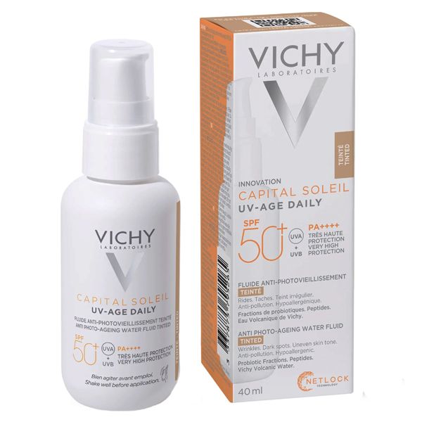 Vichy Capital Soleil UV-Age Daily Tinted Light Αντηλιακή Κρέμα Προσώπου με Χρώμα κατά της Φωτογήρανσης Spf50+ 40 ml