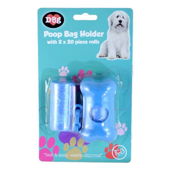 Poop Bags & Dispenser Σακούλα και Θήκη Περιττωμάτων Σκύλου 40 τμχ