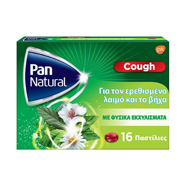 Pan Natural Cough Lozenges for Dry and Productive Cough 16pcs