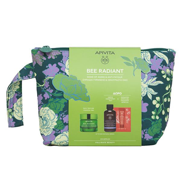 Apivita Set με Bee Radiant Κρέμα Προσώπου Πλούσιας Υφής 50 ml και Δώρο Cleansing Foam Ελιά & Λεβάντα 75 ml + Bee sun Safe Κρέμα-Τζελ Προσώπου Spf50 2 ml