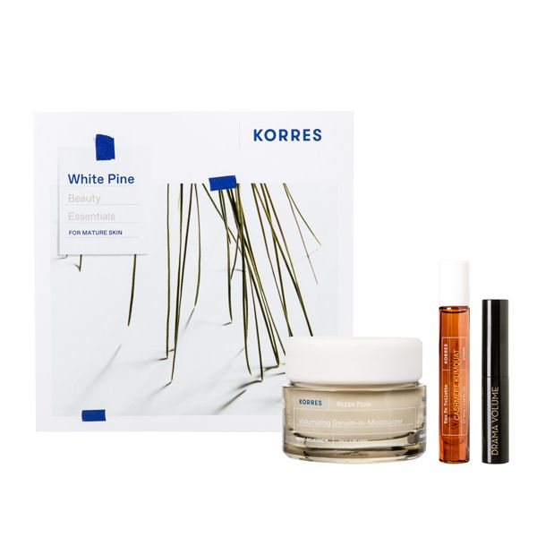Korres Λευκή Πεύκη Επιδερμίδα Χωρίς Ηλικία Set με Κρέμα Ημέρας για Όλες τις Επιδερμίδες 40 ml & Cashmere Kumquat Eau De Toilette 10 ml & Drama Volume Mascara 01 Μαύρο 4 ml