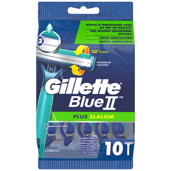 Gillette Blue II Plus Slalom Sensitive Skin Ξυραφάκια μιας Χρήσης 10 τμχ