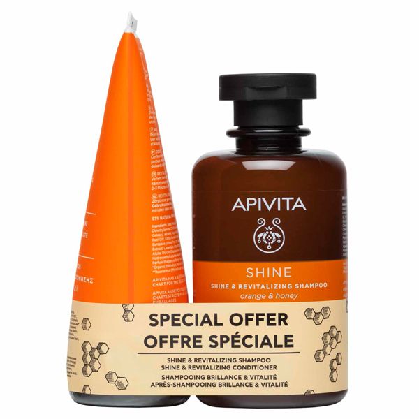 Apivita Set with Shine and Revitalizing Shampoo 250 ml and Shine and Revitalizing Conditioner 150 ml