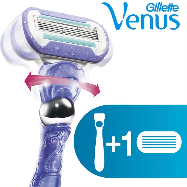 Gillette Venus FlexiBall Swirl Γυναικεία Ξυριστική Μηχανή και 1 Ανταλλακτικό