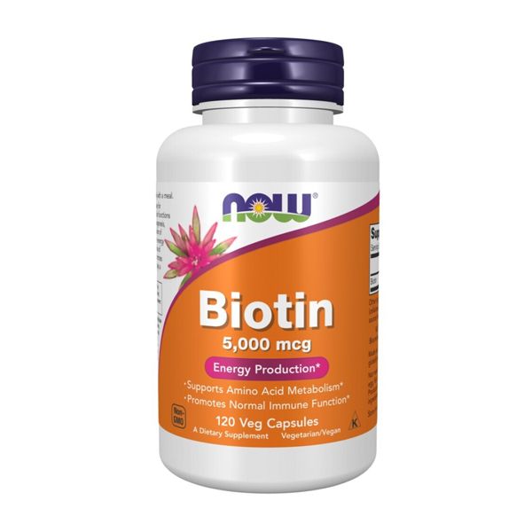 Now Biotin 5mg (5,000mcg) 120 κάψουλες