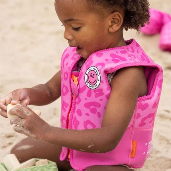 Swim Essentials Pink Leopard Γιλέκο Σωσίβιο για Παιδιά 18-30 kg