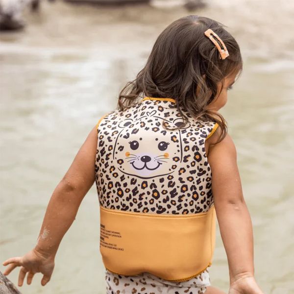 Swim Essentials Beige Leopard Γιλέκο Σωσίβιο για Παιδιά 18-30 kg