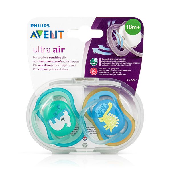 Avent Ultra Air Πιπίλα Σιλικόνης με Μεγάλες Οπές 18m+ (SCF349/11) 2 τμχ
