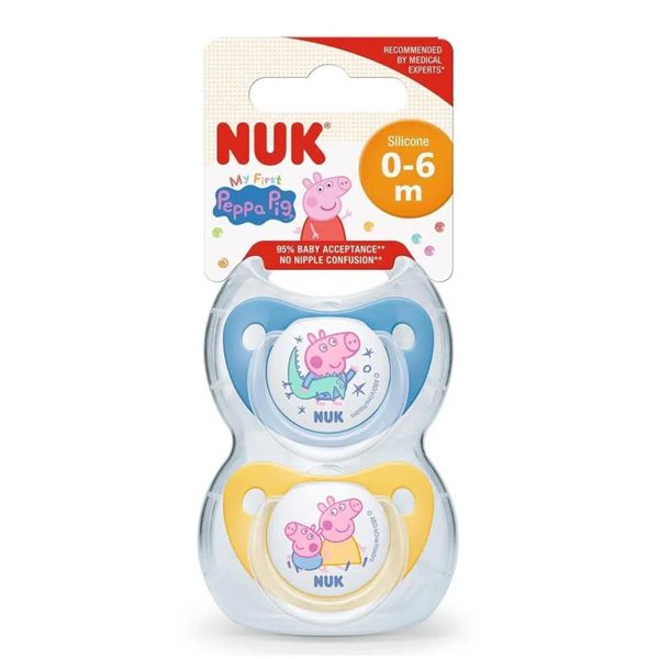 Nuk Peppa Pig Πιπίλα Σιλικόνης 0-6m 2 τμχ