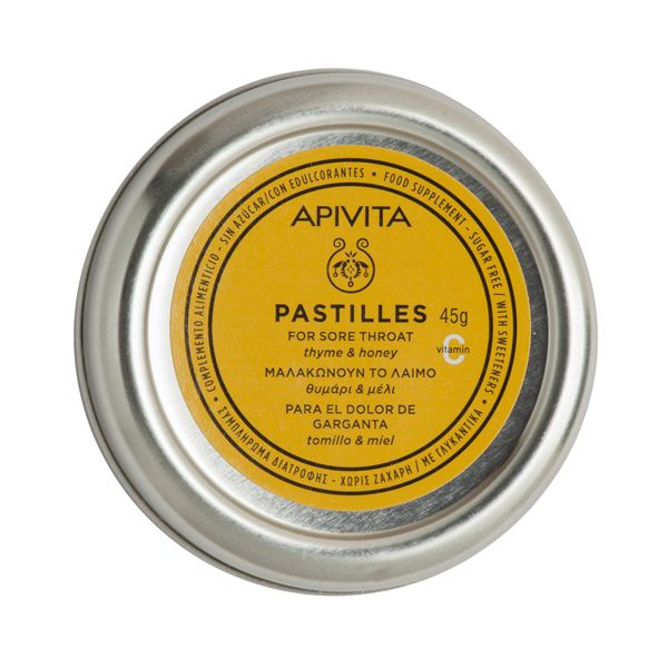 Apivita Παστίλιες για Πονόλαιμο με Μέλι & Θυμάρι 45 gr