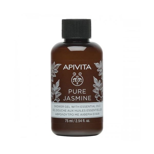 Apivita Pure Jasmine Αφρόλουτρο Με Αιθέρια Έλαια Travel Size 75ml