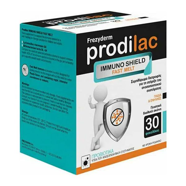 Frezyderm Prodilac Immuno Shield Fast Melt Συμπλήρωμα Διατροφής Προβιοτικών 30 φακελάκια