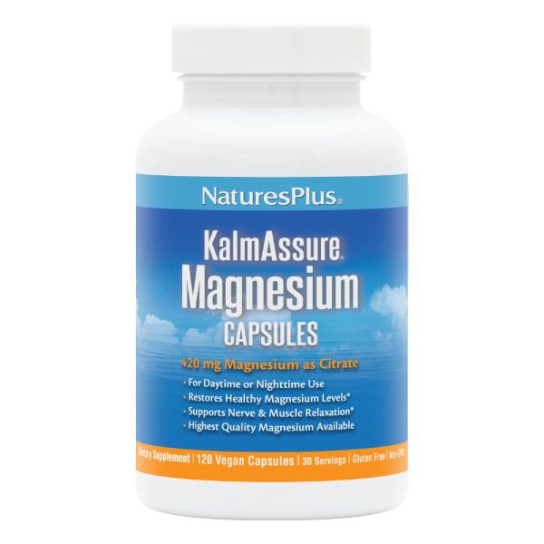 Natures Plus KalmAssure Κιτρικό Μαγνήσιο 420 mg 120 Φυτικές Κάψουλες