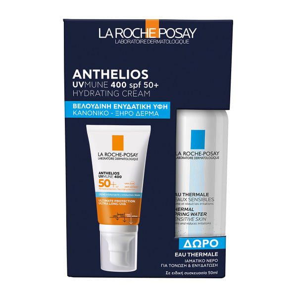 La Roche-Posay Set με Anthelios UVMUNE 400 Hydrating Cream Spf50+ 50 ml και Δώρο Eau Thermale Ιαματικό Νερό 50 ml