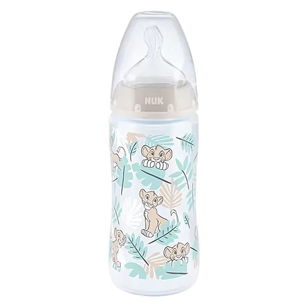 Nuk First Choice+ Lion King Πλαστικό Μπιμπερό με Θηλή Σιλικόνης & Δείκτη Ελέγχου Θερμοκρασίας 6-18m 300 ml 1τμχ