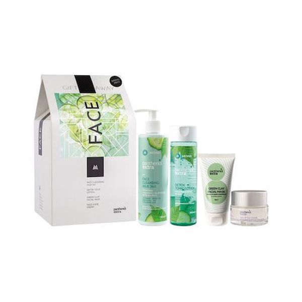 Panthenol Extra Gift Away Set με Cleaning Milk 3 in 1 250 ml, Detox Tonic Lotion 200 ml, Αντιρυτιδική Προσώπου-Ματιών 50 ml και Μάσκα Προσώπου με Πράσινη Άργιλο 75 ml