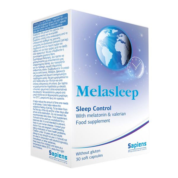Sapiens Melasleep με Μελατονίνη και Βαλεριάνα 30 κάψουλες