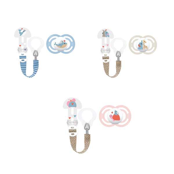 Mam Perfect & Clip It! Set Πιπίλας Σιλικόνης και Κορδέλα Στήριξης 6m+