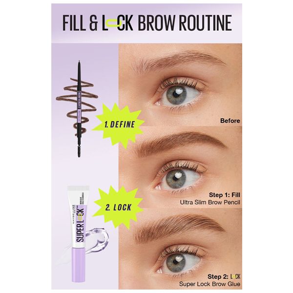 Maybelline Superlock Brow Διάφανο Τζελ Σταθεροποίησης Φρυδιών 7 ml